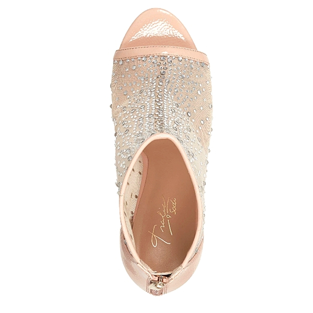 New w/Box Thalia Sodi Desire Nude Mesh Bling Peep-Toe Platform Stilettos Size 10 - Picture 2 of 15
